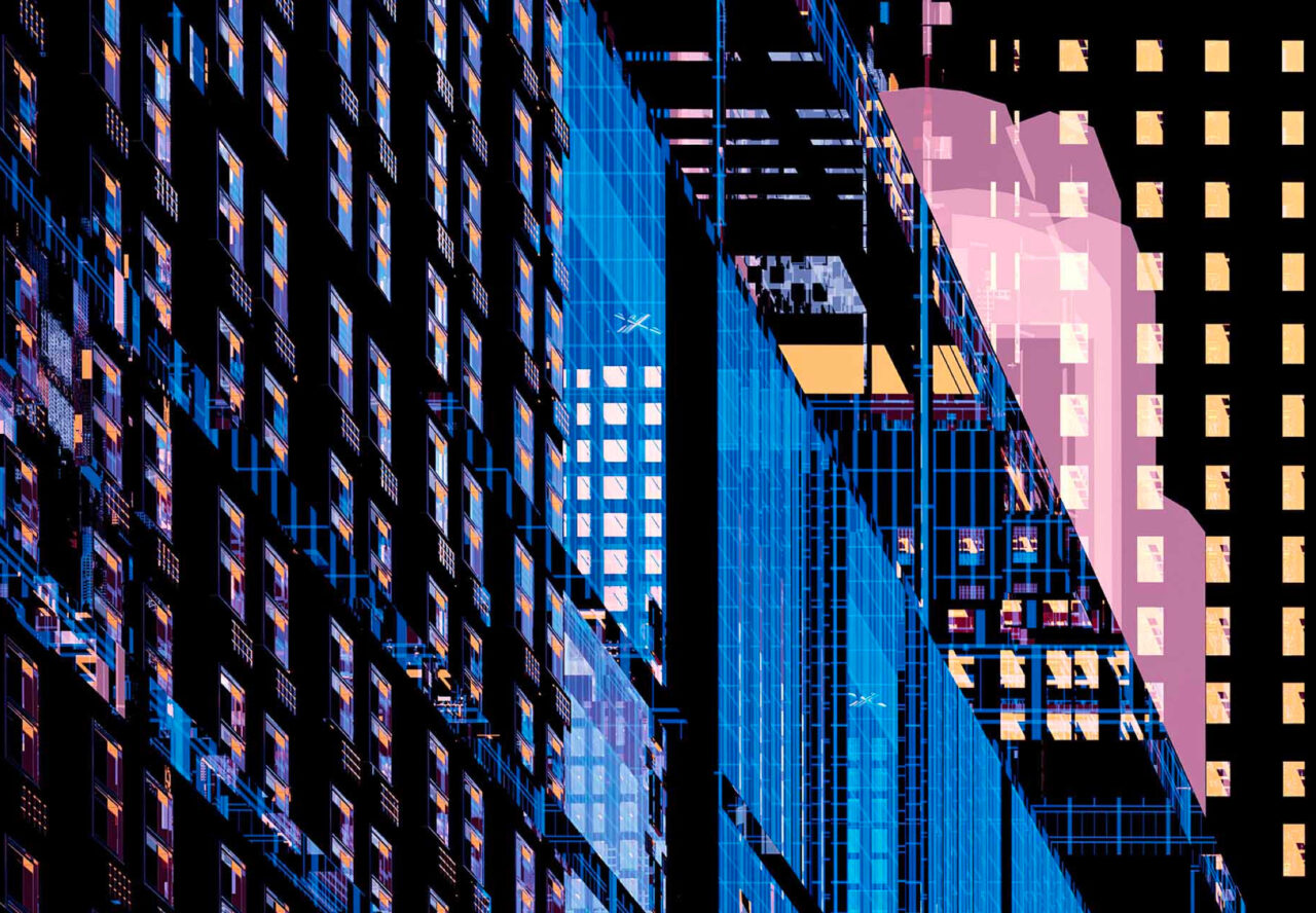 Visual narrative of urban evolution and the transformative potential of cities, as depicted in Ommery De Zutter's 'City Deconstruction' series.