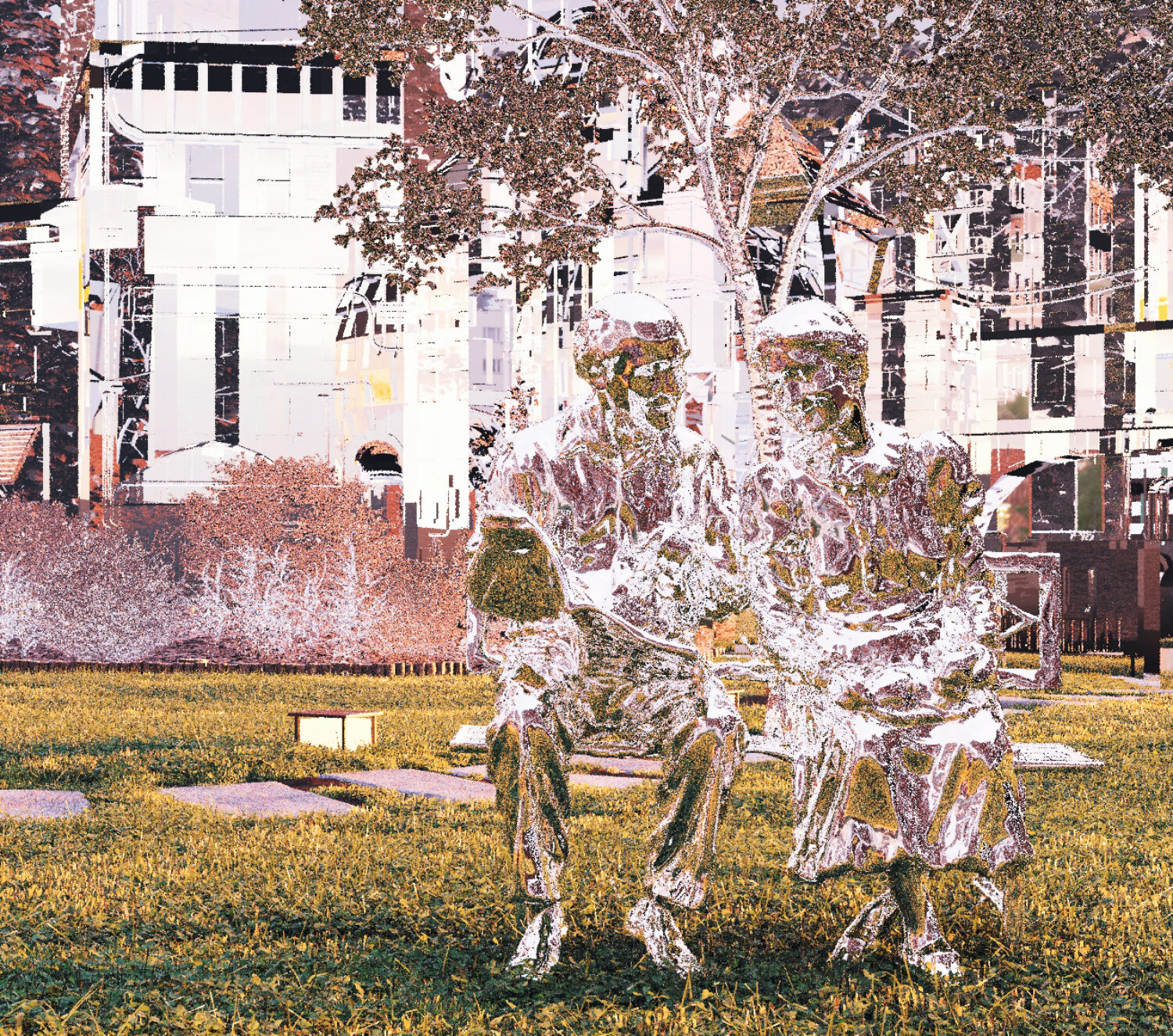 Abstract AI-generated digital art exploring human experiences and philosophical concepts.