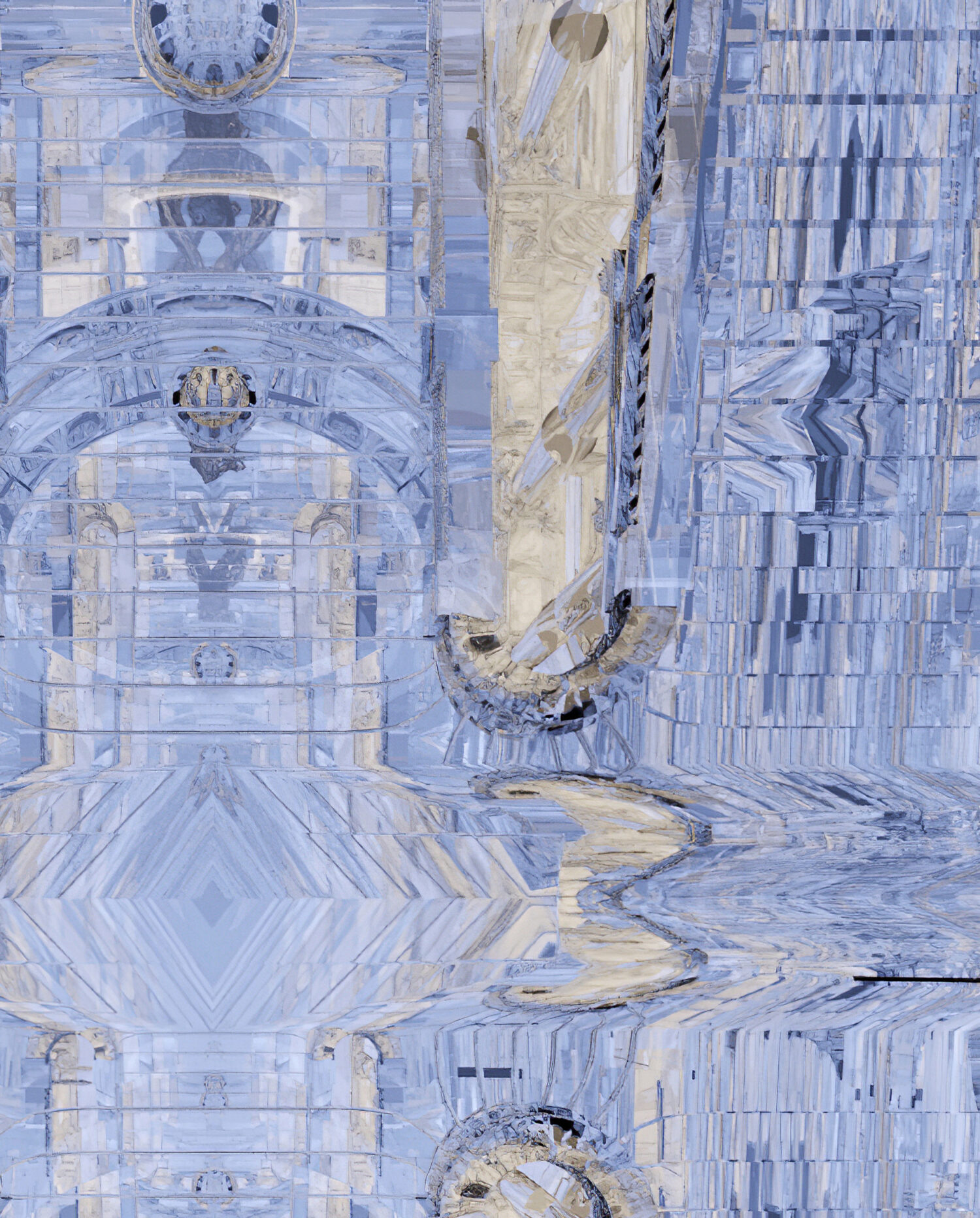 Abstract representation of the human mind in digital form, exploring boundaries and thought processes.