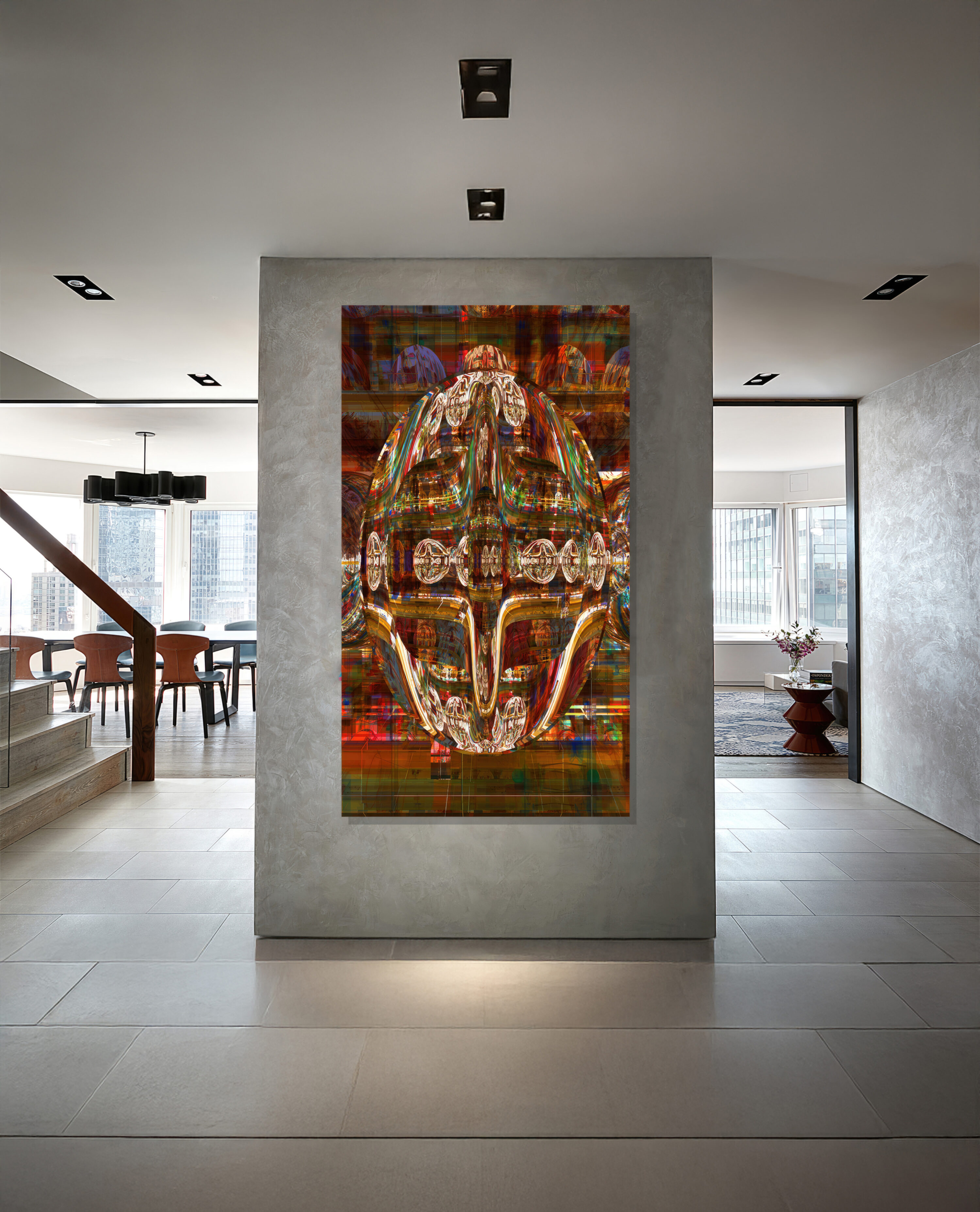 Contemporary digital art exploring the themes of process theism and modern theological thought.