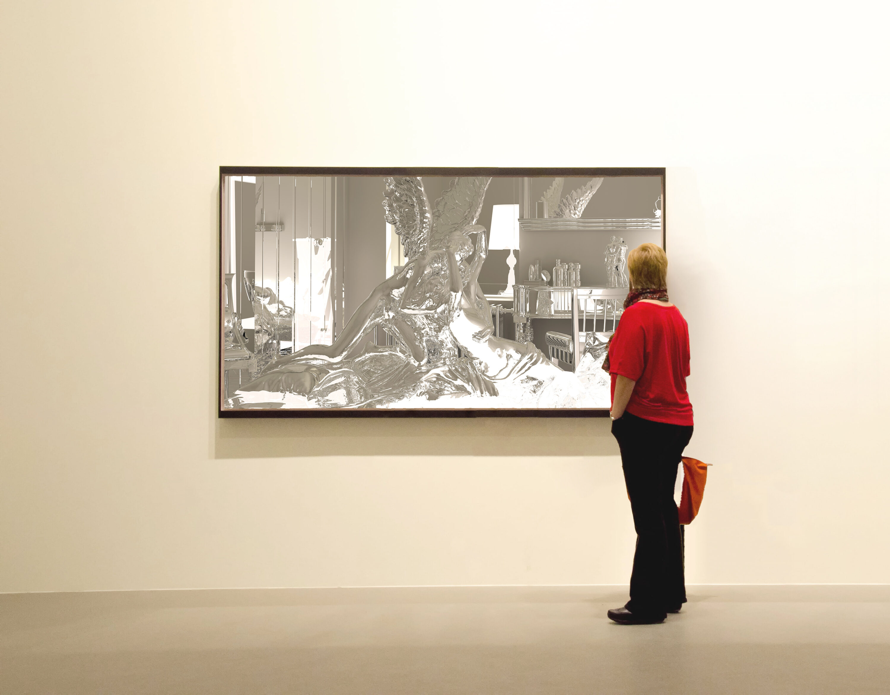 Digital artwork depicting an abstract interpretation of a lovely scene in a bedroom.